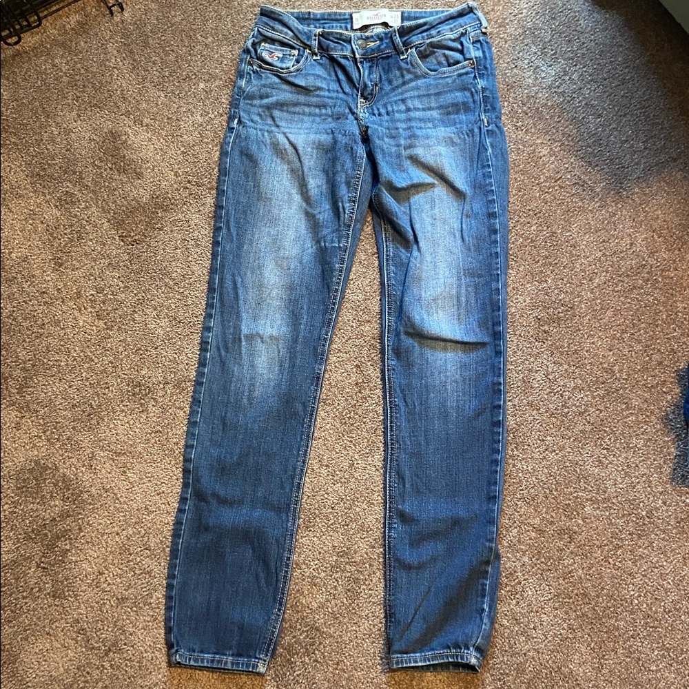 Hollister Low Rise Stretch Skinny Denim Blue Jeans Juniors / Teens Size 1